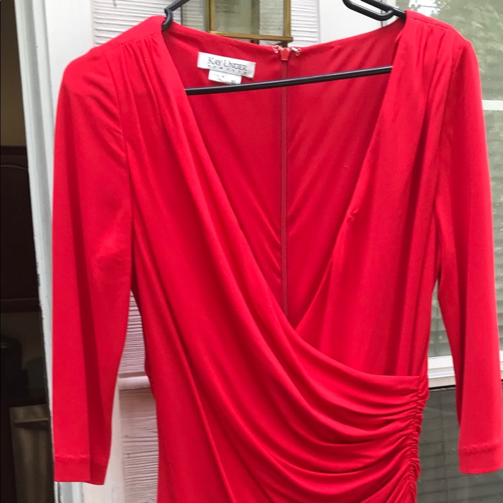 COPY - Gorgeous red fitted draped dress. Worn once.
